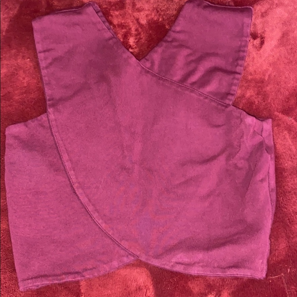 Maroon wrapped crop top